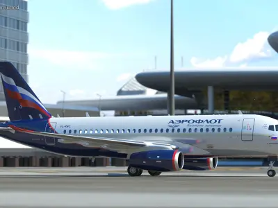 Sukhoi Superjet 100 with Saberlets 3D model