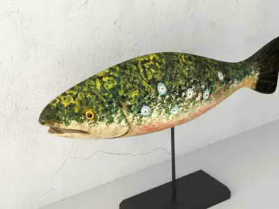 Hand Carved Wooden Fish 3D model