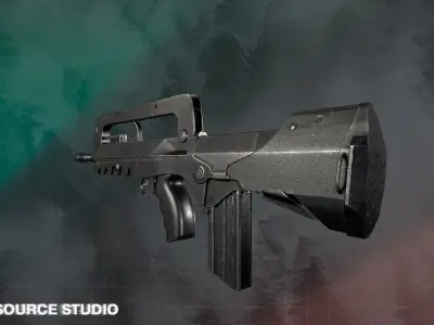 Famas F1 LowPoly GameReady by SoutSource Studio Low-poly 3D model
