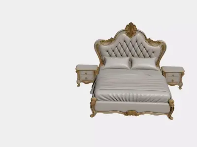 Italian concept bed and two dresser 3D model set Free 3D model