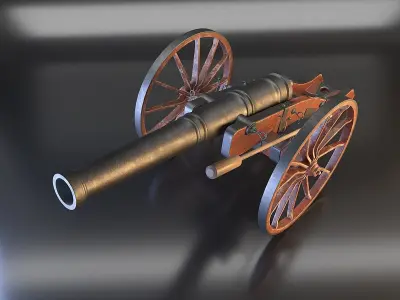 Medieval cannon   3D model