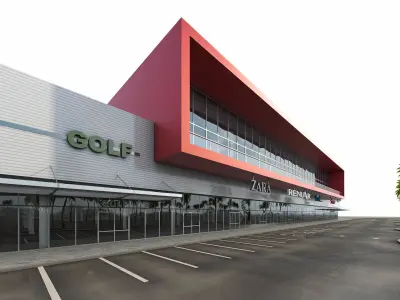 Shopping Mall 02 Low-poly 3D model