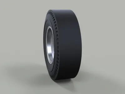 Rear wheel of old school dragster 3D model