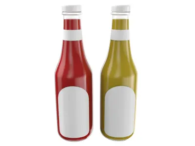 Ketchup And Mustard Condiments 3D model