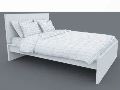 malm bed Low-poly 3D model