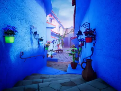 Middle Eastern Street Modular Package 50 Assets Low-poly 3D model