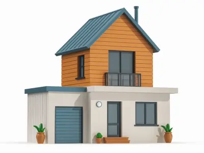 Cartoonish House Low Poly 3D Model 02 3D model
