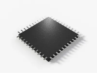 Square Chip with 2K PBR Textures 3D model