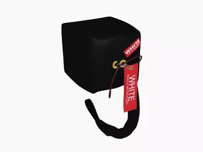 White Super Gas Parachute Low-poly 3D model