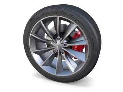 Tesla Model X Wheel and Brake 3D model