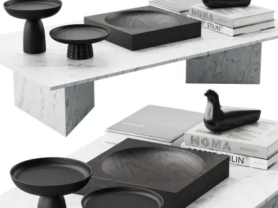 living decor set for coffee table 00 3D model