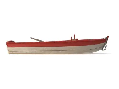 Old Boat Lost At Sea 3D model