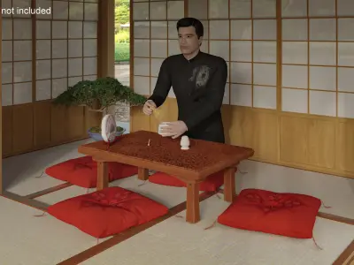 Man Having Tea Ceremony 3D model