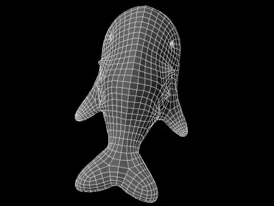 3D Model Whale Cartoon Low-poly 3D model