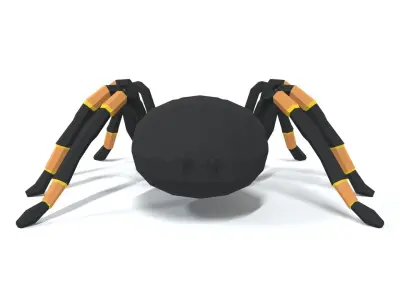 Low Poly Cartoon Tarantula Low-poly 3D model