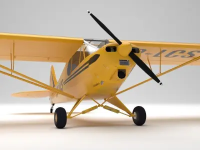 Piper PA-18 Supercub Low Poly Low-poly 3D model