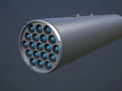 Hydra 70 missile with LAU-61 and LAU-68 launchers 3D model