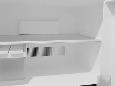 Fridge refrigerator on wooden table Free low-poly 3D model
