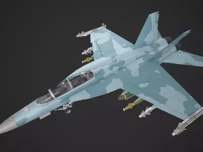 F-18 Super Hornet Low-poly 3D model