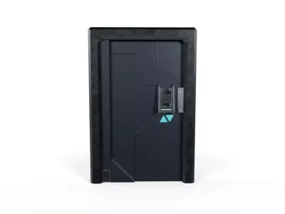 SCI-FI SECURITY DOOR CONTROL PANEL Low-poly 3D model