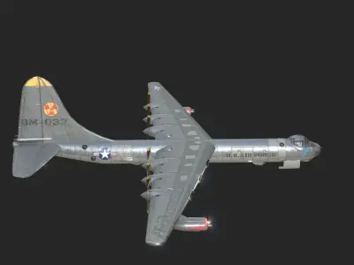 USAF B-36 Peacemaker Bomber B36 of Cold war Low-poly 3D model
