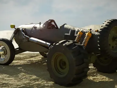 Fw 190 Airplane to Car Conversion Free low-poly 3D model