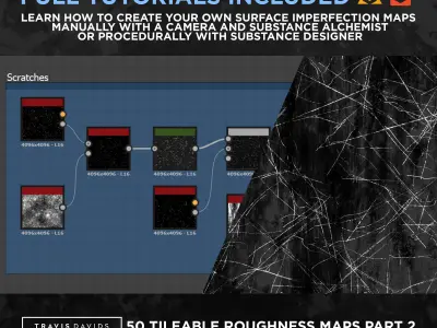 ULTIMATE PACK - 150 Tileable Roughness Maps - Part 1 And 2 Texture