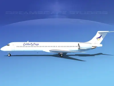 McDonnell Douglas MD-87 Golden Wings 3D model