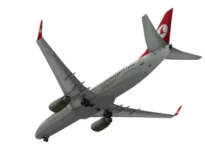 Lowpoly B737-800 3D Model turkish airliner flying Low-poly 3D model