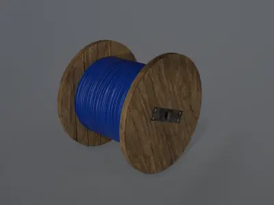 Cable Spool Low poly Low-poly 3D model