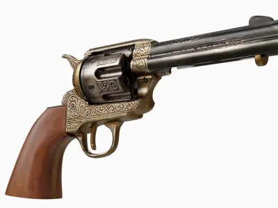 Pistol S Colt EUA 1886 Low-poly 3D model