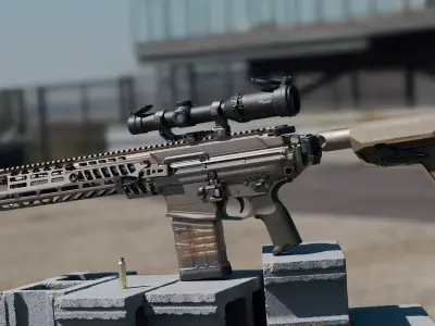 xm7 with 2 butts Low-poly 3D model