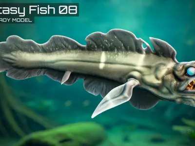 Fantasy Fish 08 - Aqua Life - Water Underwater Creature - 49 Low-poly 3D model