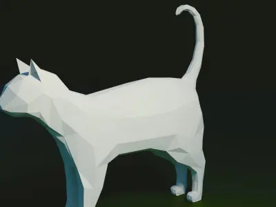 LowPoly cat polygonal Free low-poly 3D model