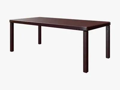 Dark Ebony Wood Coffee Table 3D model