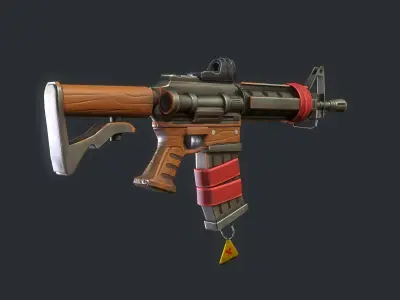 Stylized M4 carbine Weapon Low-poly 3D model
