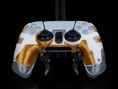 PS5 Controller Shell STL Futuristic Armor Sci Fi Design 3D print model