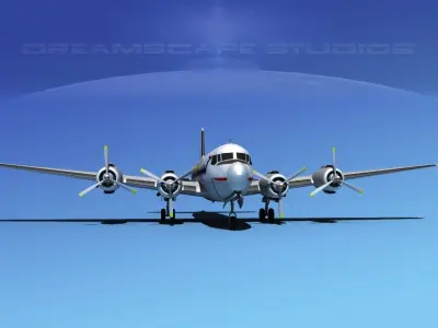 Douglas DC-7B Scandinavian 3D model