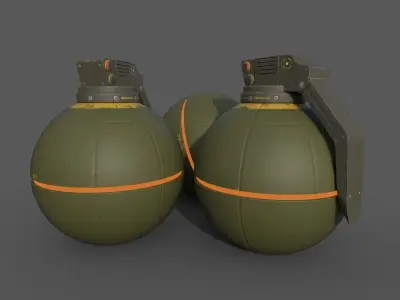 Sci-Fi Grenades-Mines Low-poly 3D model