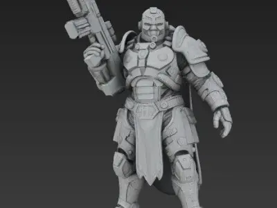 3D Printable Iron Oath Beast Hunter Heavy Infantry Figure 3D model