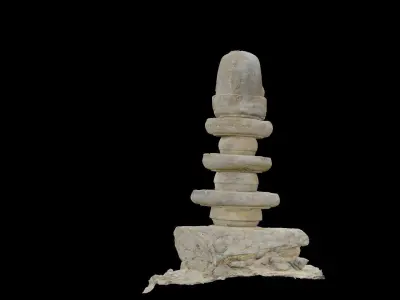 seated stone Buddha 3D model