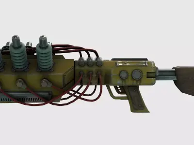 Low-Poly Tesla Rifle With PBR Materials Low-poly 3D model