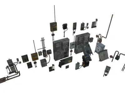 Electrical Panels Prop Pack Low-poly 3D model
