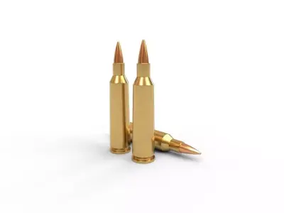 22-250-Remington Ammo Low-poly 3D model