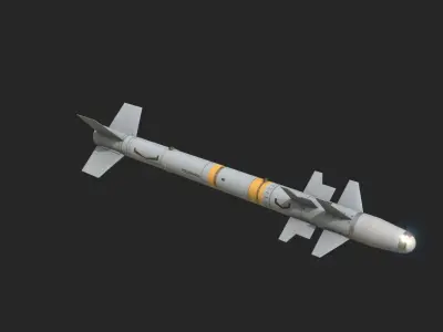 Chinese PL7 Infrared guided Air-to-Air missile PL-7 Low-poly 3D model