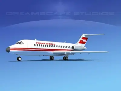 Douglas DC-9-15 TWA 2 3D model