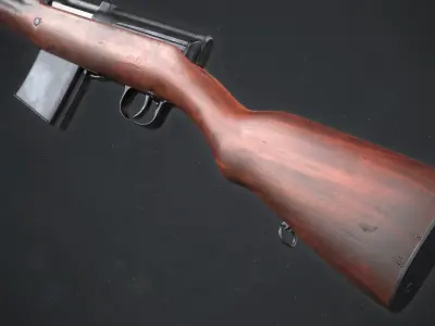 PBR Soviet SVT-40 Semi-Automatic rifle Low-poly 3D model