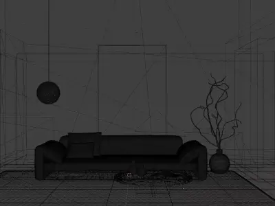 Wabi-sabi livingroom Free 3D model