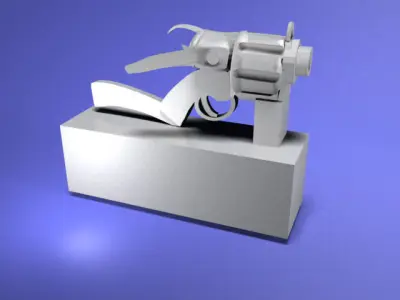 fantasy pistol 3D printable  3D print model