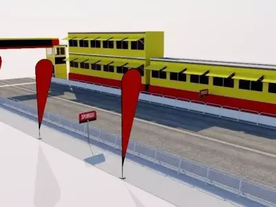 Finish line - Journalists boxes 3D model
